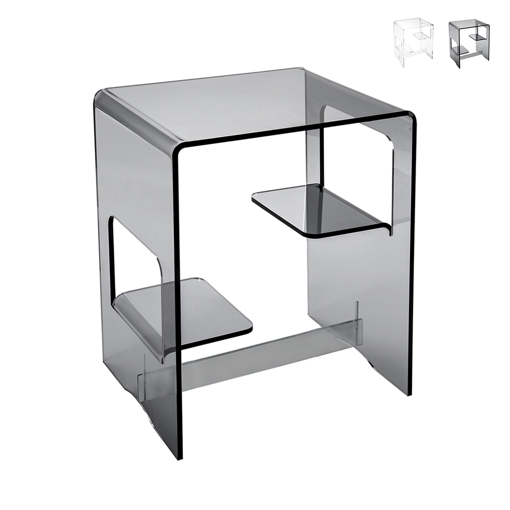 Table basse chevet pour chambre en plexiglas transparent Enan Promotion