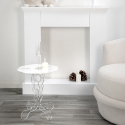 Table haute ronde 50 cm de salon en plexiglas transparent Arabesco Medium Offre