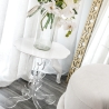 Table haute ronde 50 cm de salon en plexiglas transparent Arabesco Medium Vente