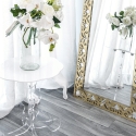 Table haute ronde 50 cm de salon en plexiglas transparent Arabesco Medium Remises