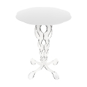 Table haute ronde 50 cm de salon en plexiglas transparent Arabesco Medium Catalogue