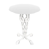 Table haute ronde 50 cm de salon en plexiglas transparent Arabesco Medium Catalogue