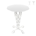 Table haute ronde 50 cm de salon en plexiglas transparent Arabesco Medium Promotion