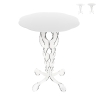 Table haute ronde 50 cm de salon en plexiglas transparent Arabesco Medium Promotion