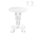 Table d'appoint rond 36 cm en plexiglas transparent Arabesco Small Promotion