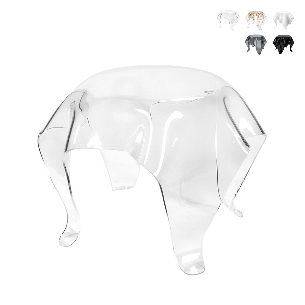 Table basse ronde 60 cm en plexiglas transparent Drappeggi Promotion