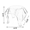 Table basse ronde 60 cm en plexiglas transparent Drappeggi 