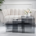 Ensemble de 3 tables basses en plexiglas transparent Trix Vente
