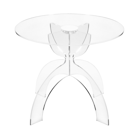 Table basse ronde de 50 cm en plexiglas transparent Tessara Promotion