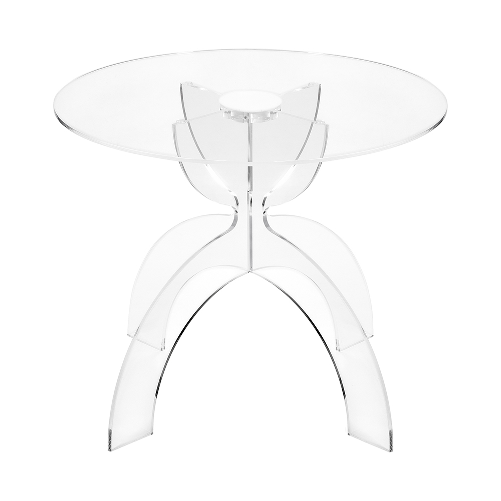 Table basse ronde 50 cm en plexiglas transparent Tessara Promotion