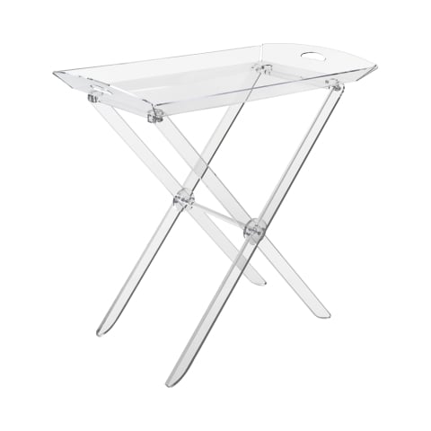 Table basse pliante transparente avec plateau porte-aliments Grand Plié Promotion