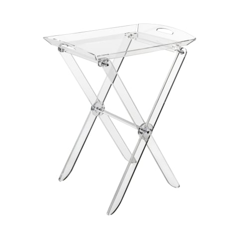 Petite table pliante transparente avec plateau repas pliable Plié Promotion