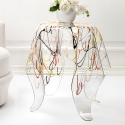 Table haute ronde design en plexiglas transparent Drappeggi Dimensions