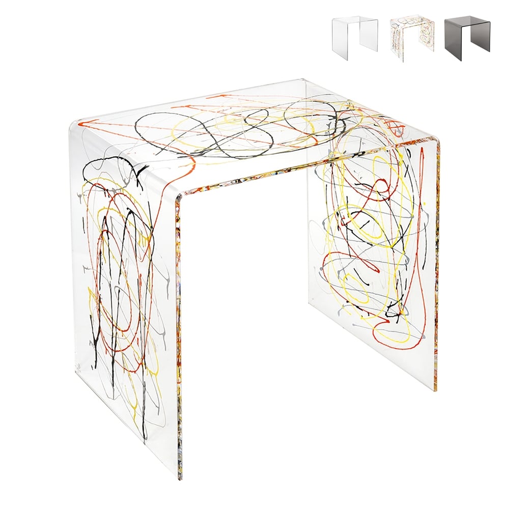 Table basse moderne en plexiglas transparent 50x40x50cm 80'S Big Réductions Table basse moderne en plexiglas transparent 50x40x50cm 80'S Big Réductions