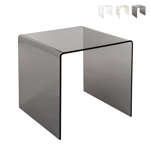 Petite Table De Salon Moderne En Plexiglas Transparent 50x40x50cm 80'S Big Promotion