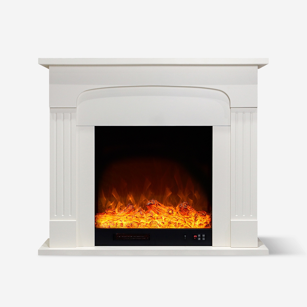Cheminée électrique basse consommation 1500W cadre blanc Ludvika