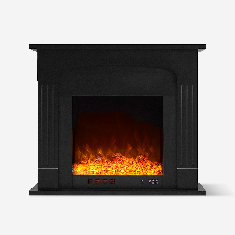 Cheminée électrique cadre design noir à faible consommation Ludvika N