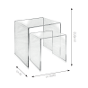 Ensemble de 2 tables basses modernes en plexiglas transparent 80'S 