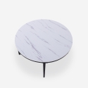 Table basse ronde 80 cm en métal et effet marbre salon Sulley Réductions