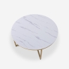 Table basse ronde moderne 90 cm en métal effet marbre Sulley+ Prix