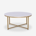 Table basse ronde moderne 90 cm en métal effet marbre Sulley+ Achat