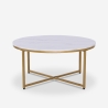 Table basse ronde moderne 90 cm en métal effet marbre Sulley+ Achat