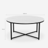 Table basse ronde moderne 90 cm en métal effet marbre Sulley+ 