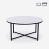 Table basse ronde 80 cm en métal et effet marbre salon Sulley Promotion