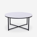 Table basse ronde 80 cm en métal et effet marbre salon Sulley Catalogue