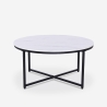 Table basse ronde 80 cm en métal et effet marbre salon Sulley Catalogue