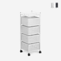 Chariot de cuisine avec roulettes moderne 4 paniers pivotants Avet Réductions