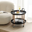 Desserte design nordique scandinave circulaire avec roues Biky Vente