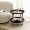 Desserte design nordique scandinave circulaire avec roues Biky Vente