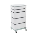 Commode de bureau à roulettes 5 tiroirs et étagère en verre Easy 5/C Promotion