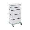 Commode de bureau à roulettes 5 tiroirs et étagère en verre Easy 5/C Promotion