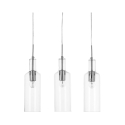 Lustre suspension moderne avec 3 lumières transparentes h110 cm Tin Promotion