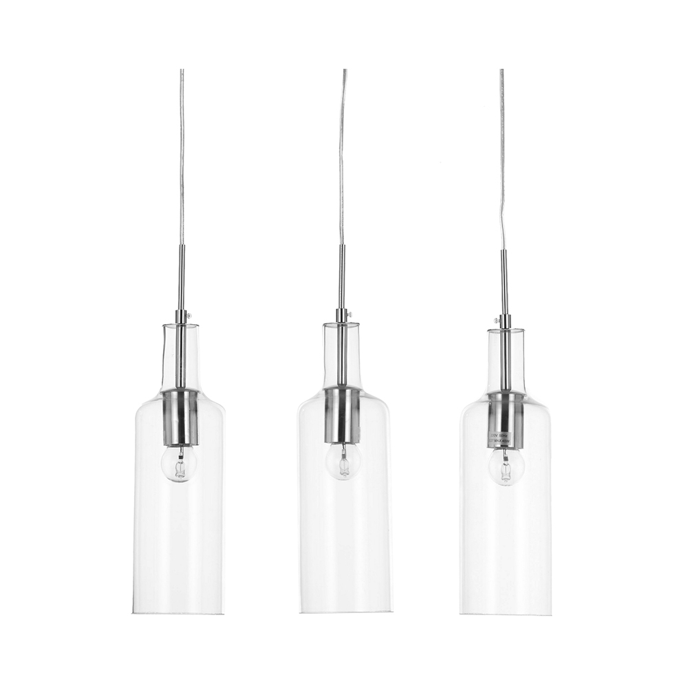 Lustre suspension moderne avec 3 lumières transparentes h110 cm Tin Promotion Lustre suspension moderne avec 3 lumières transparentes h110 cm Tin Promotion