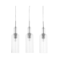 Lustre suspension moderne avec 3 lumières transparentes h110 cm Tin Promotion