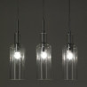 Lustre suspension moderne avec 3 lumières transparentes h110 cm Tin Offre