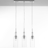 Lustre suspension moderne avec 3 lumières transparentes h110 cm Tin Réductions