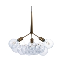 Lustre suspendu moderne cordon réglable et sphères transparentes Anne Promotion