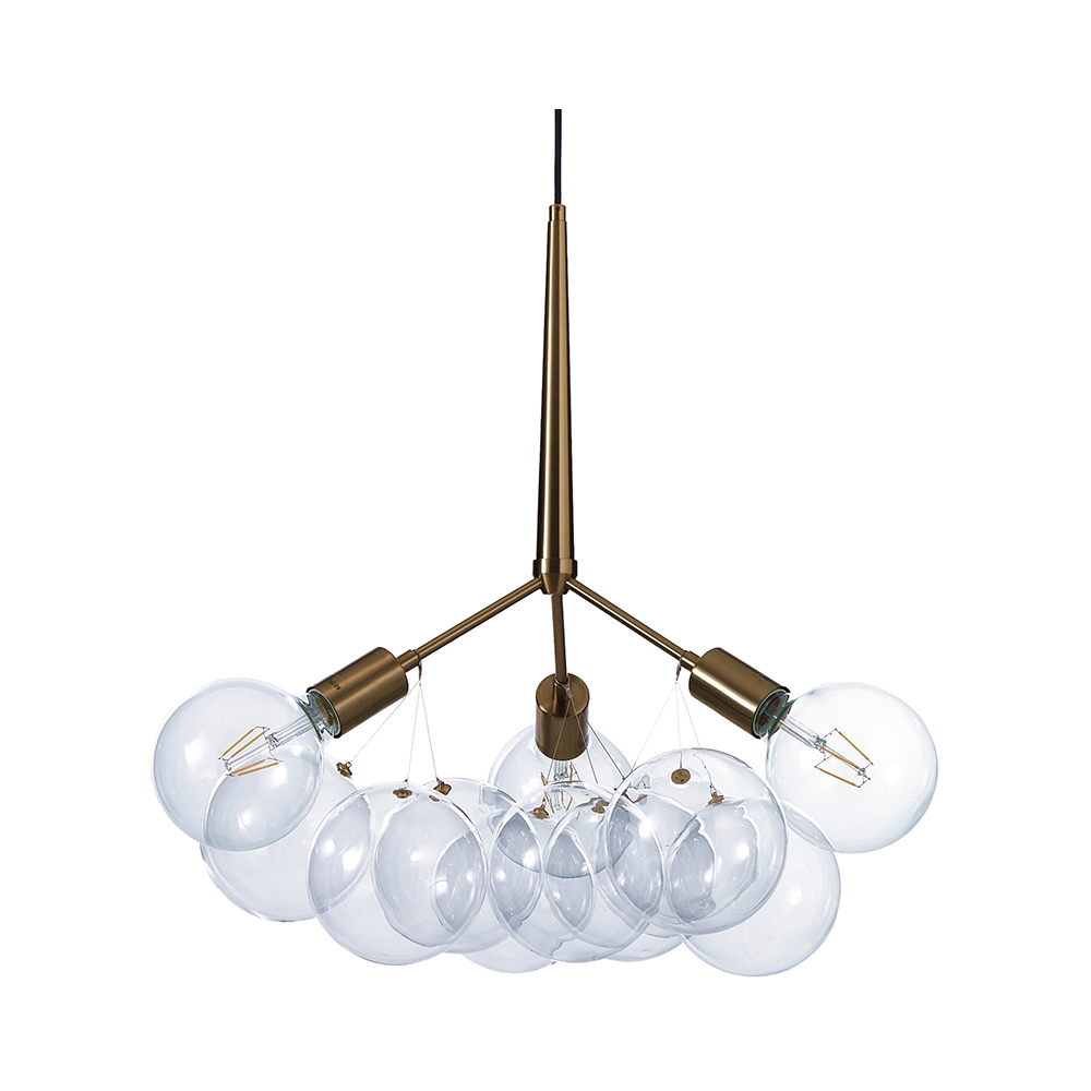 Lustre suspendu moderne cordon réglable et sphères transparentes Anne Promotion Lustre suspendu moderne cordon réglable et sphères transparentes Anne Promotion