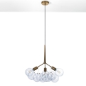 Lustre suspendu moderne cordon réglable et sphères transparentes Anne Offre