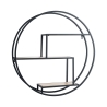 Étagère murale ronde Ø60cm en métal et chêne avec 3 étagères Vanity Promotion