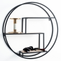 Étagère murale ronde Ø60cm en métal et chêne avec 3 étagères Vanity Vente