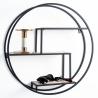 Étagère murale ronde Ø60cm en métal et chêne avec 3 étagères Vanity Vente