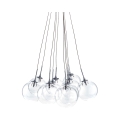 Lustre suspendu moderne 10 lumières et sphères transparentes Bubbles Promotion