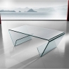 Table basse en verre 110x55cm avec box porte-revues design Pyramid Vente