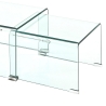 2 tables basses en verre transparent au design courbé San Remises
