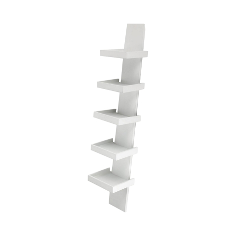 Bibliothèque murale moderne design 5 étagères h155cm Erie White Promotion